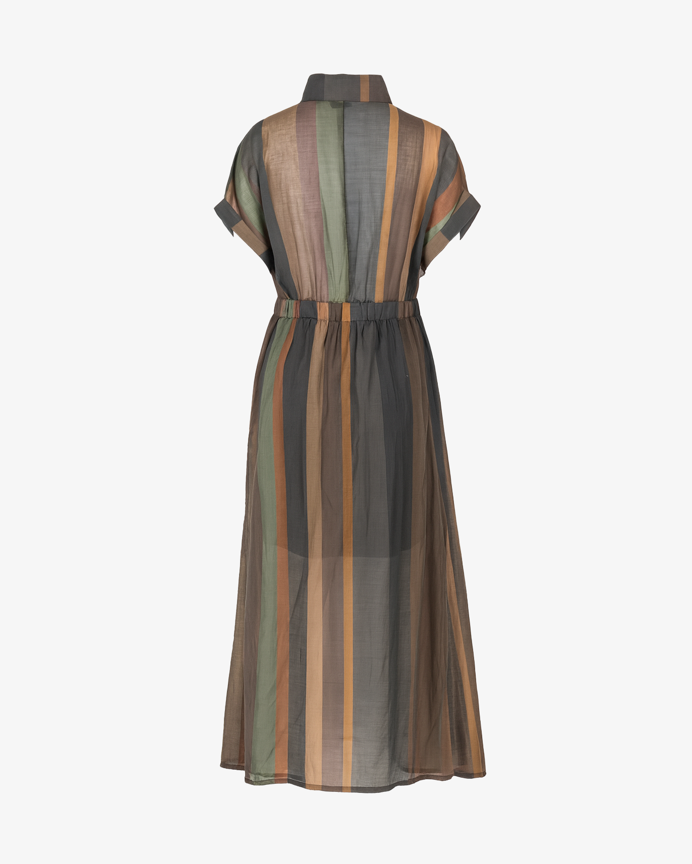 Abito lungo mezza manica con bottoni sul petto