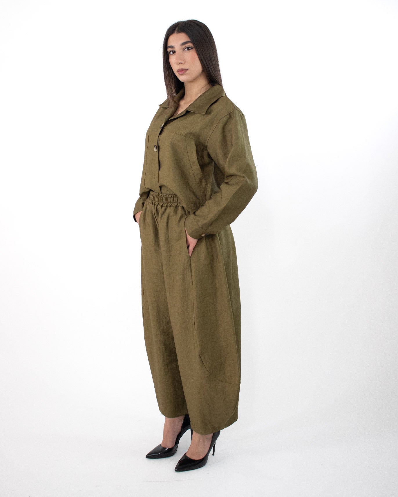 Pantalone Gamba Balloon Lucido