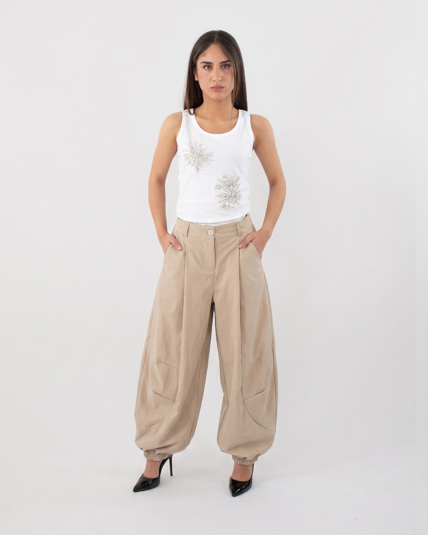 Pantalone Balloon Tessuto Tecnico