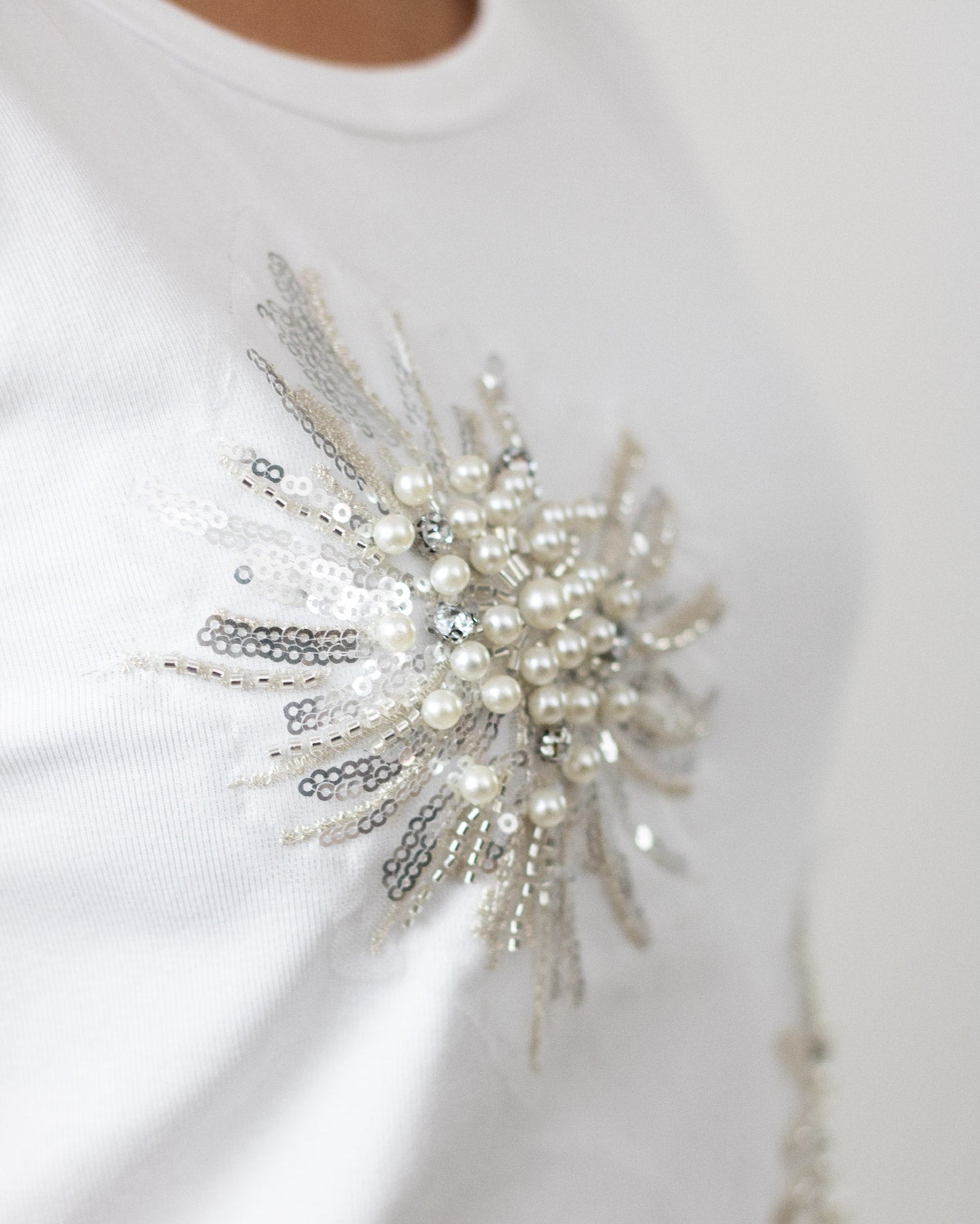 Canotta donna con fiore in strass | Taglia unica