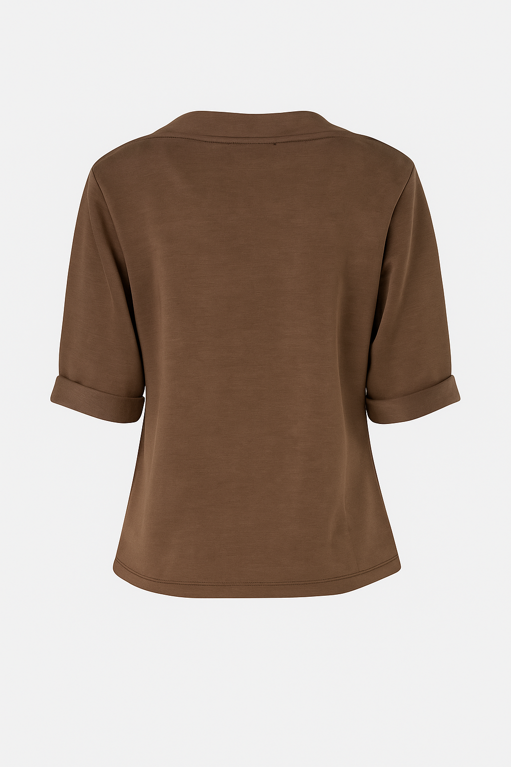 Maglia girocollo con manica 3/4 con risvolto