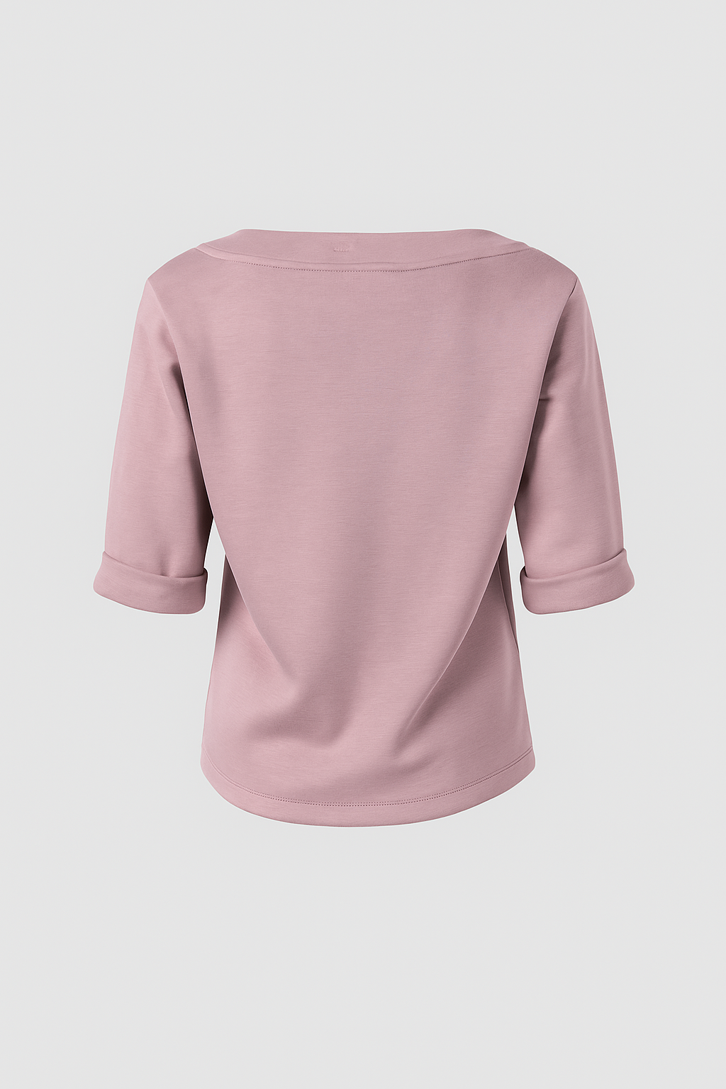 Maglia girocollo con manica 3/4 con risvolto