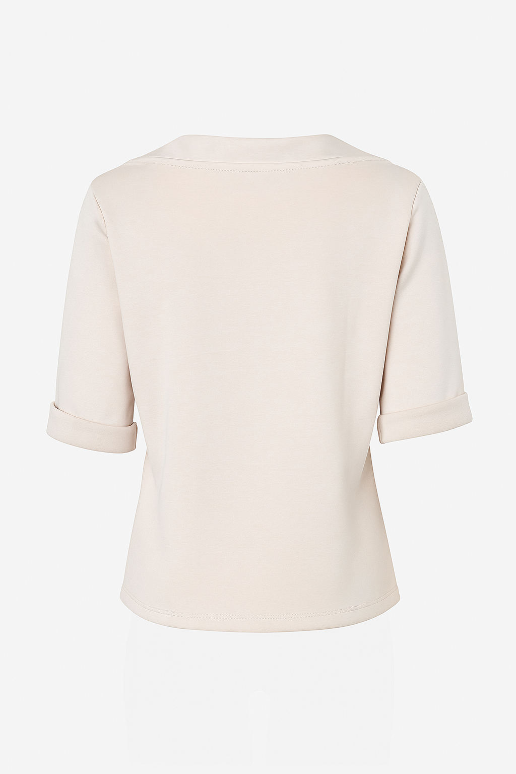 Maglia girocollo con manica 3/4 con risvolto