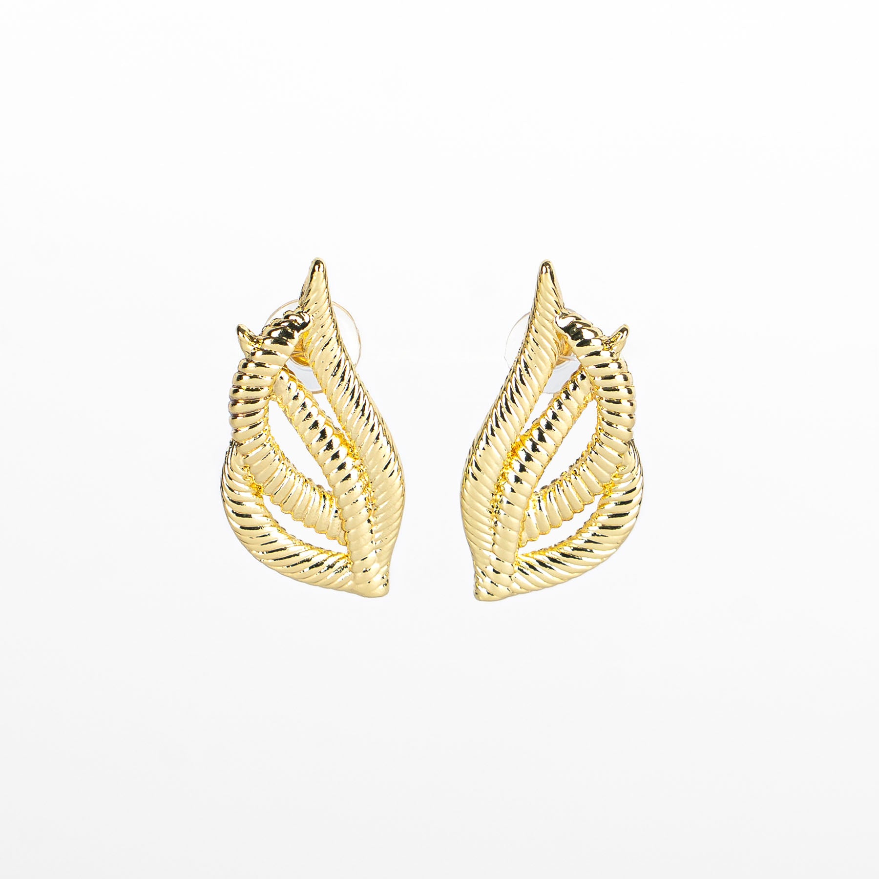 Orecchini doppia foglia intrecciata