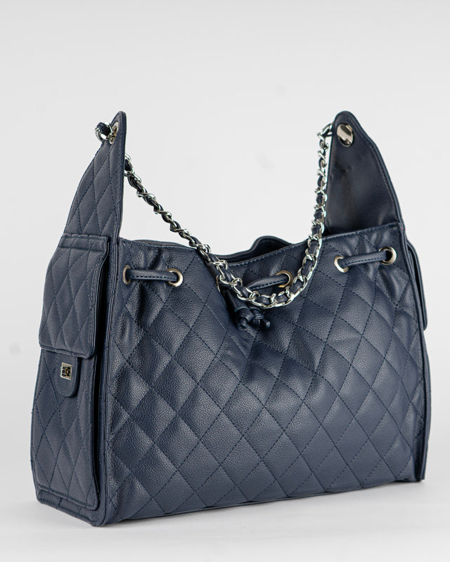 Borsa trapuntata con tasche laterali