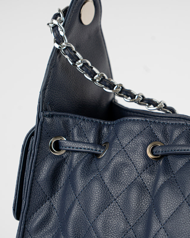 Borsa trapuntata con tasche laterali