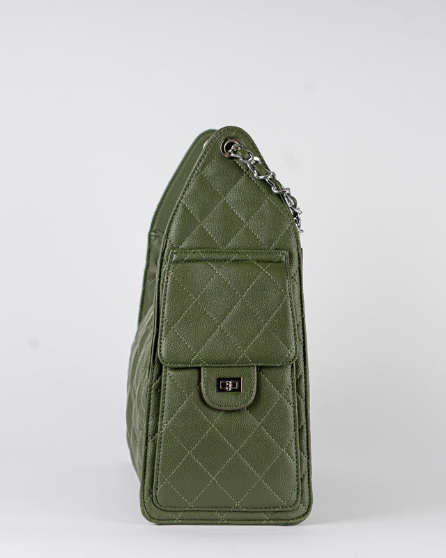 Borsa trapuntata con tasche laterali