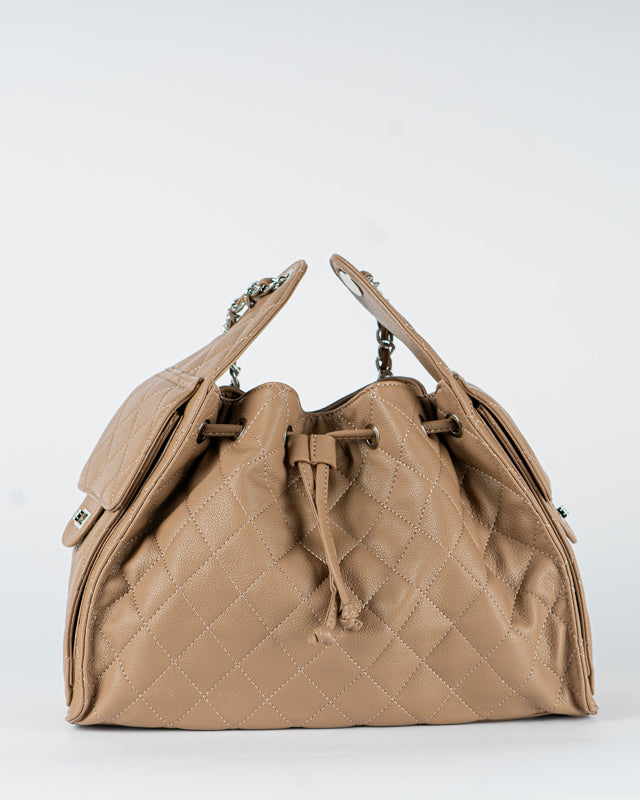 Borsa trapuntata con tasche laterali