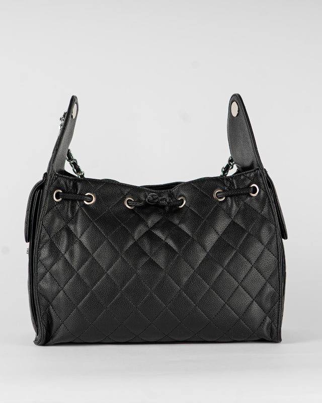 Borsa trapuntata con tasche laterali