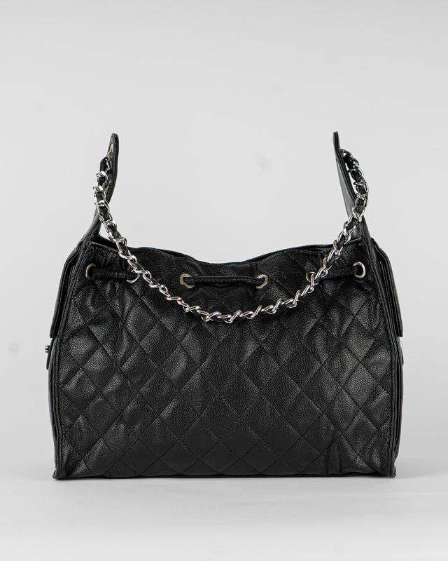 Borsa trapuntata con tasche laterali