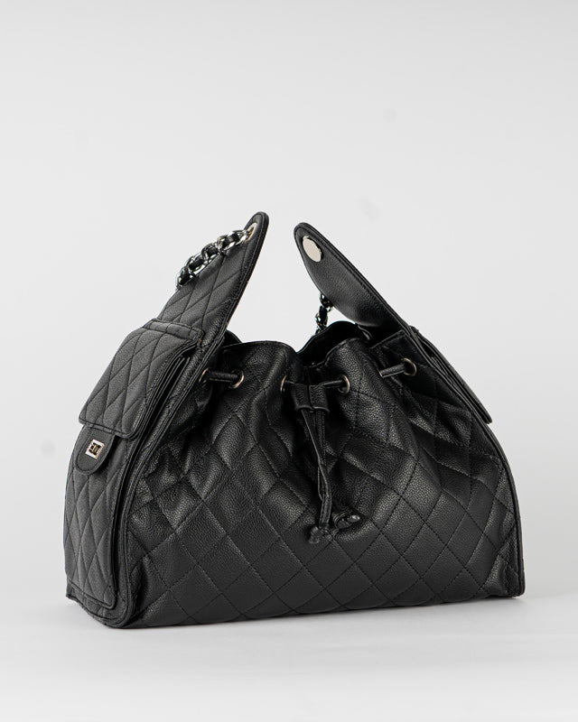 Borsa trapuntata con tasche laterali