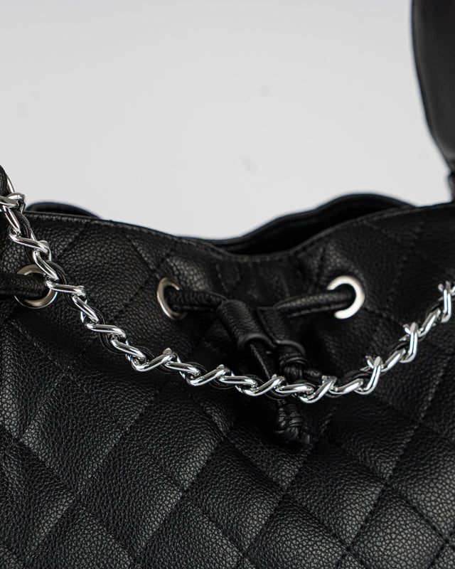 Borsa trapuntata con tasche laterali