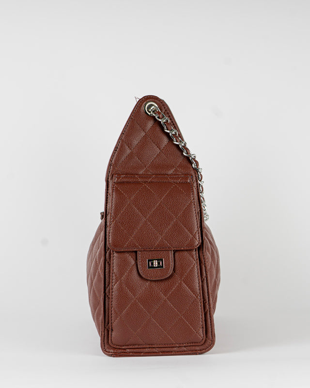 Borsa trapuntata con tasche laterali