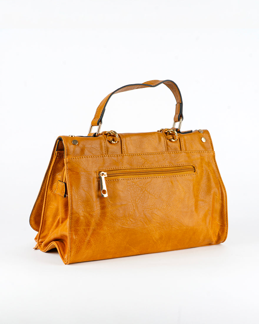 Borsa quadrata con borchie e frangie