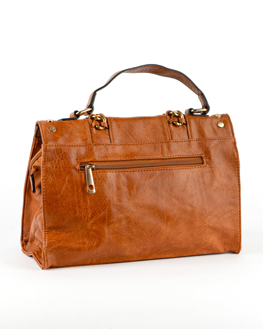 Borsa quadrata con borchie e frangie