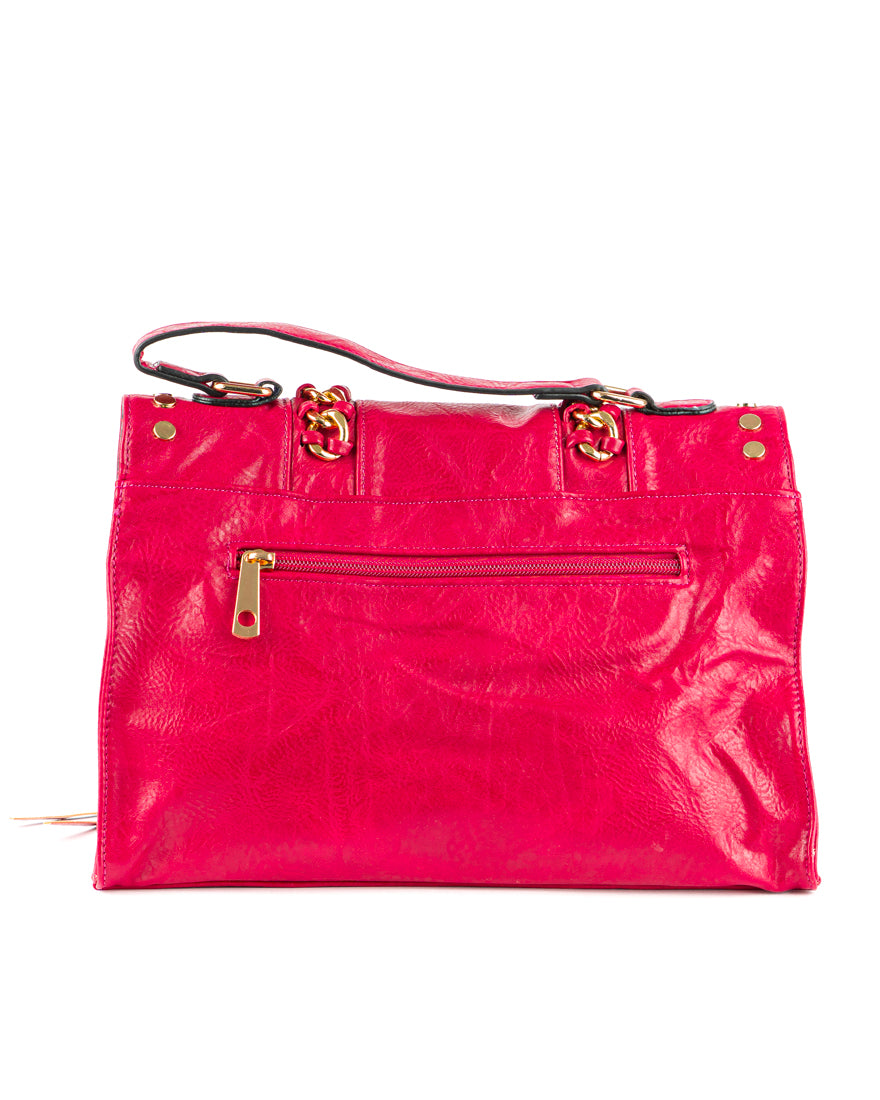 Borsa quadrata con borchie e frangie