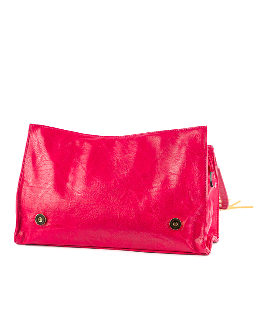 Borsa quadrata con borchie e frangie