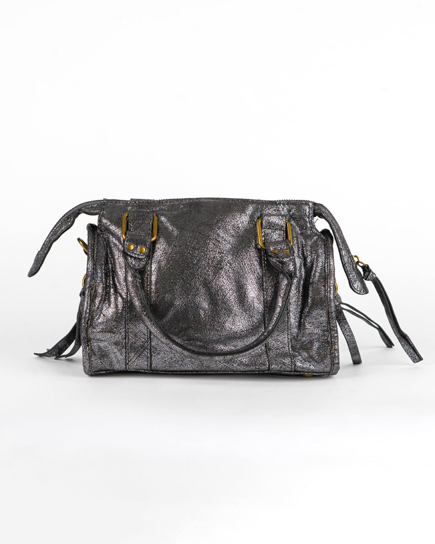 Mini bag con tracolla e accessori oro