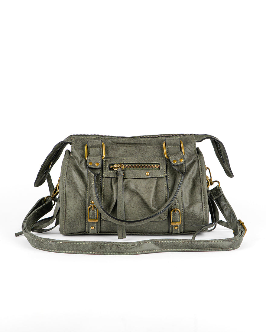 Mini bag con tracolla e accessori oro