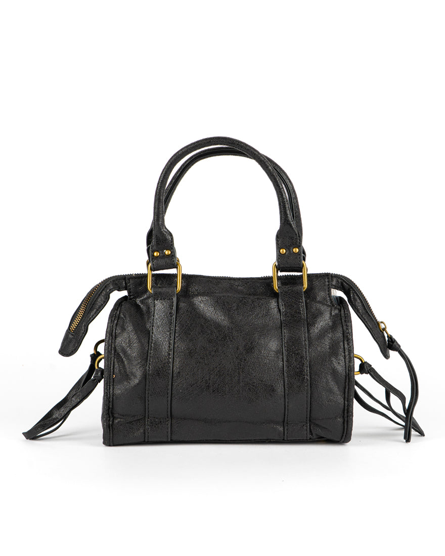 Mini bag con tracolla e accessori oro