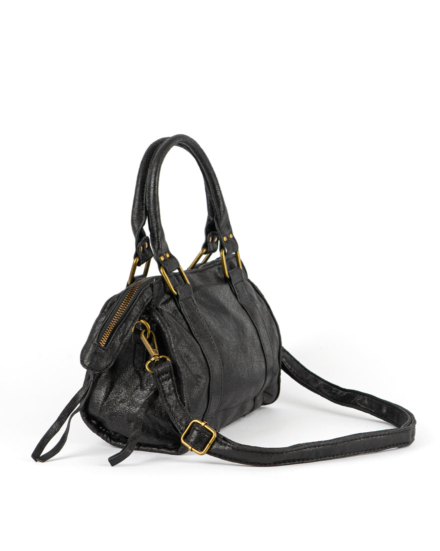 Mini bag con tracolla e accessori oro