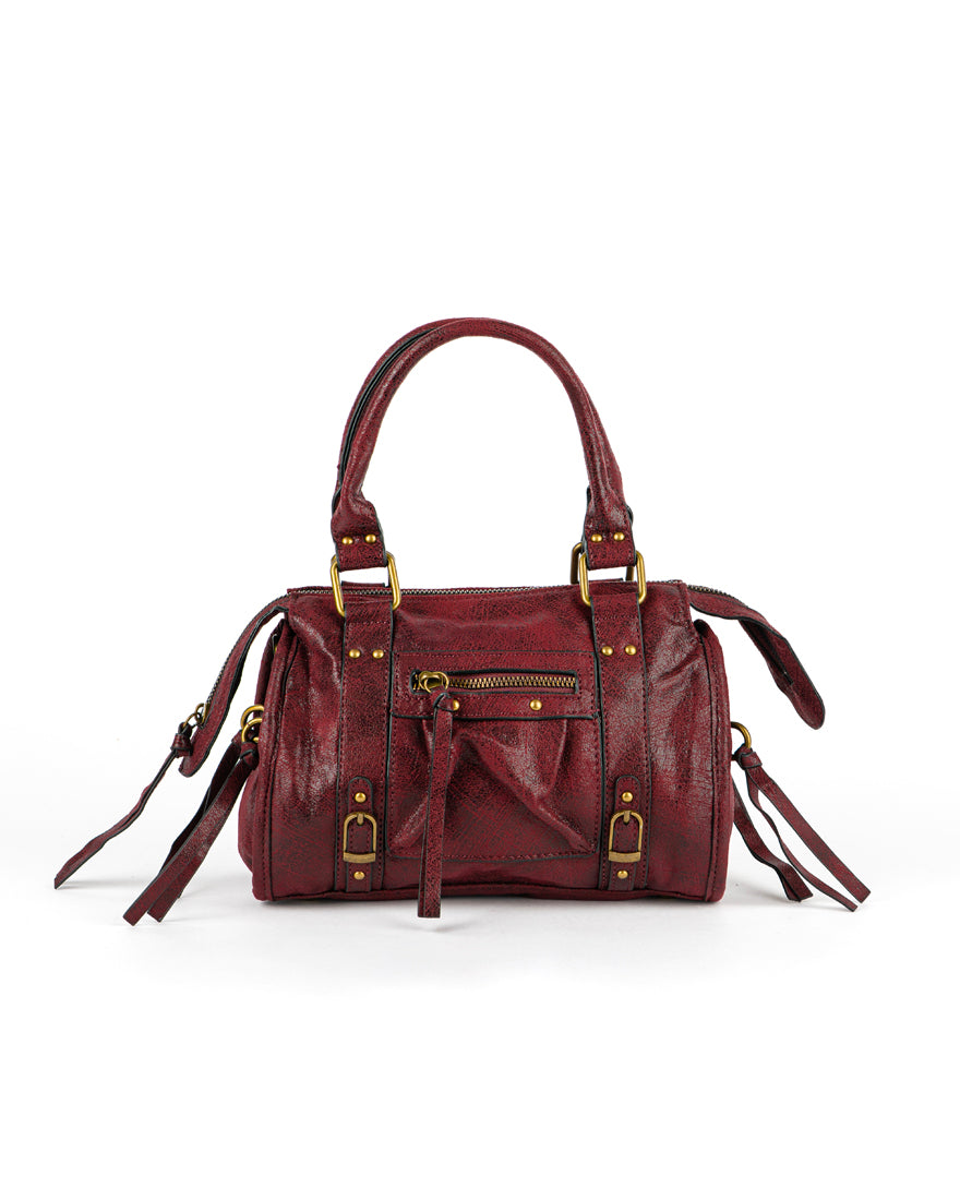 Mini bag con tracolla e accessori oro