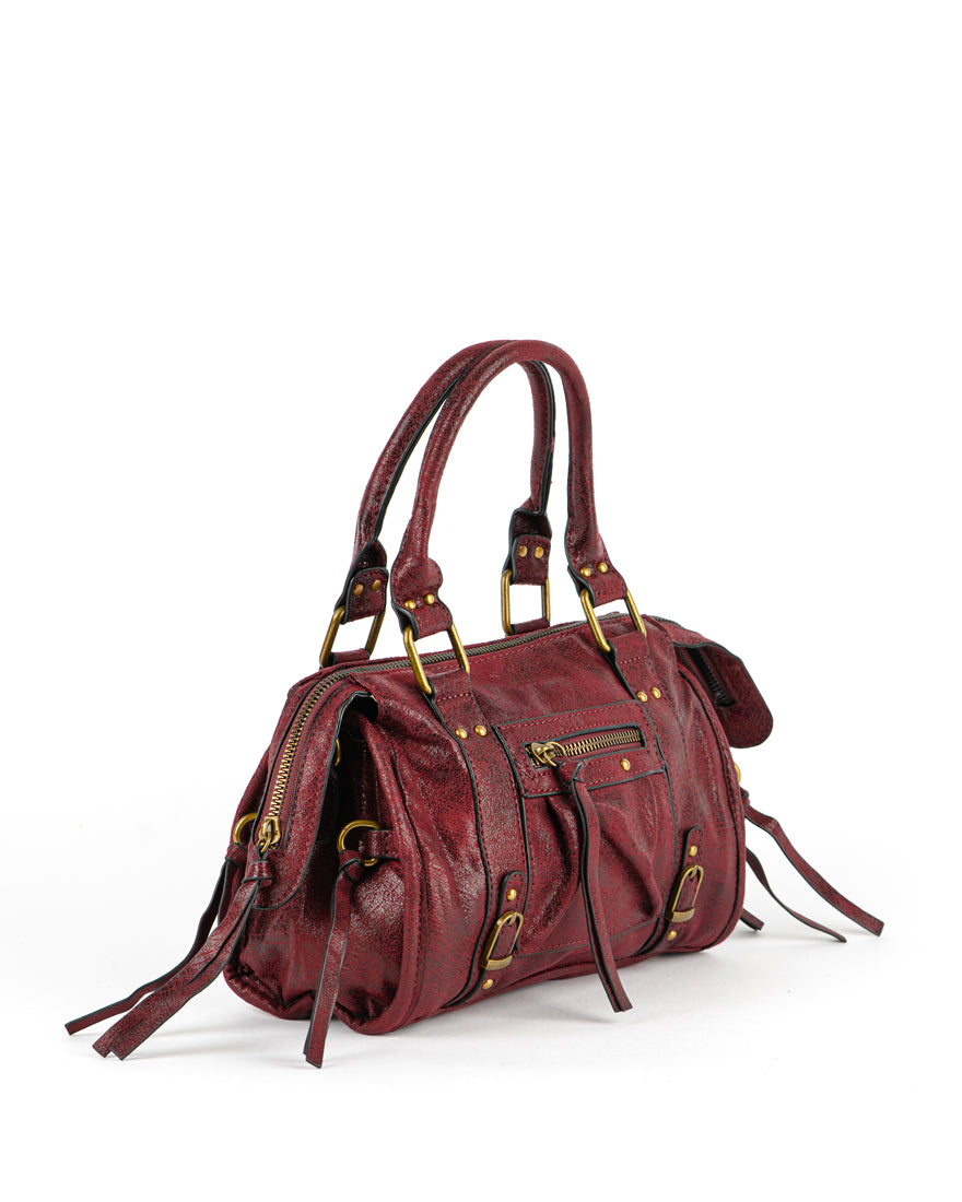 Mini bag con tracolla e accessori oro