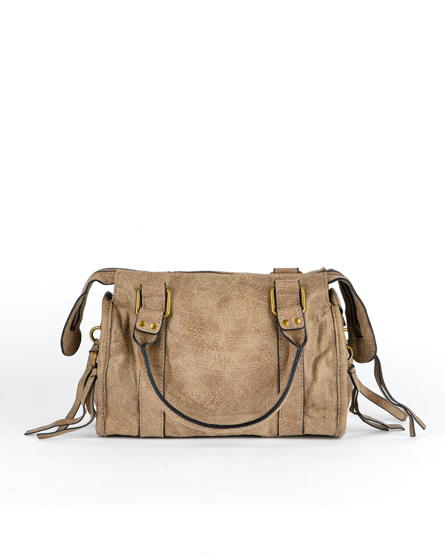 Mini bag con tracolla e accessori oro