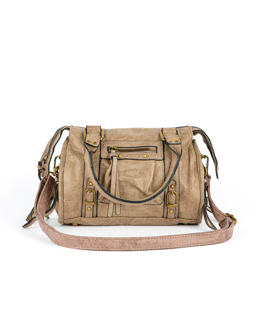 Mini bag con tracolla e accessori oro