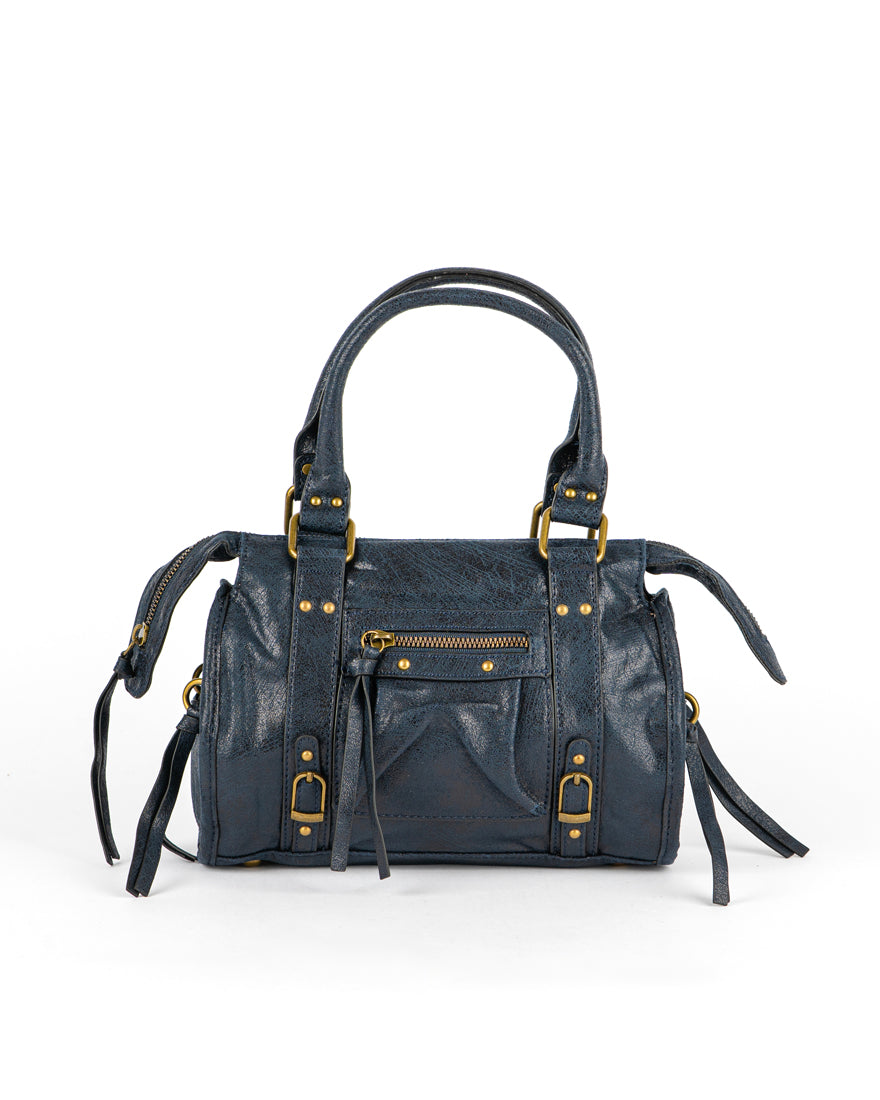 Mini bag con tracolla e accessori oro