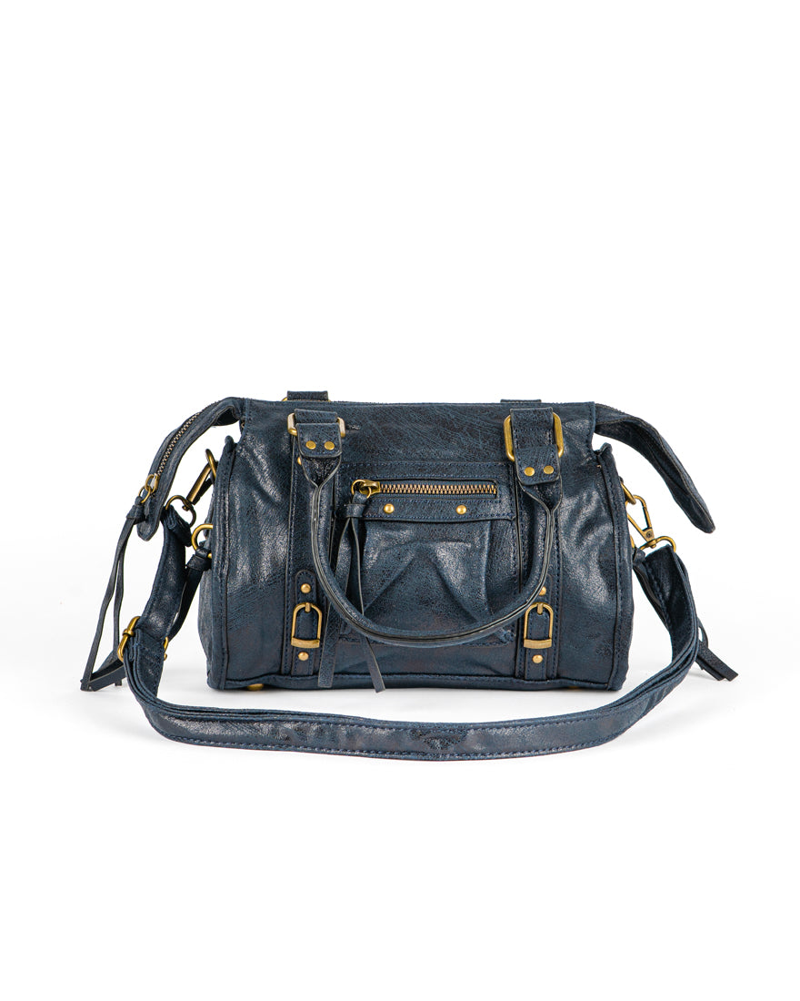 Mini bag con tracolla e accessori oro