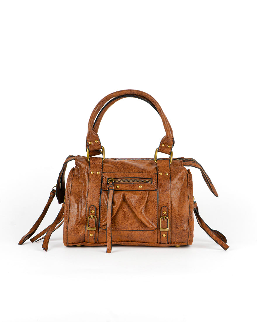 Mini bag con tracolla e accessori oro