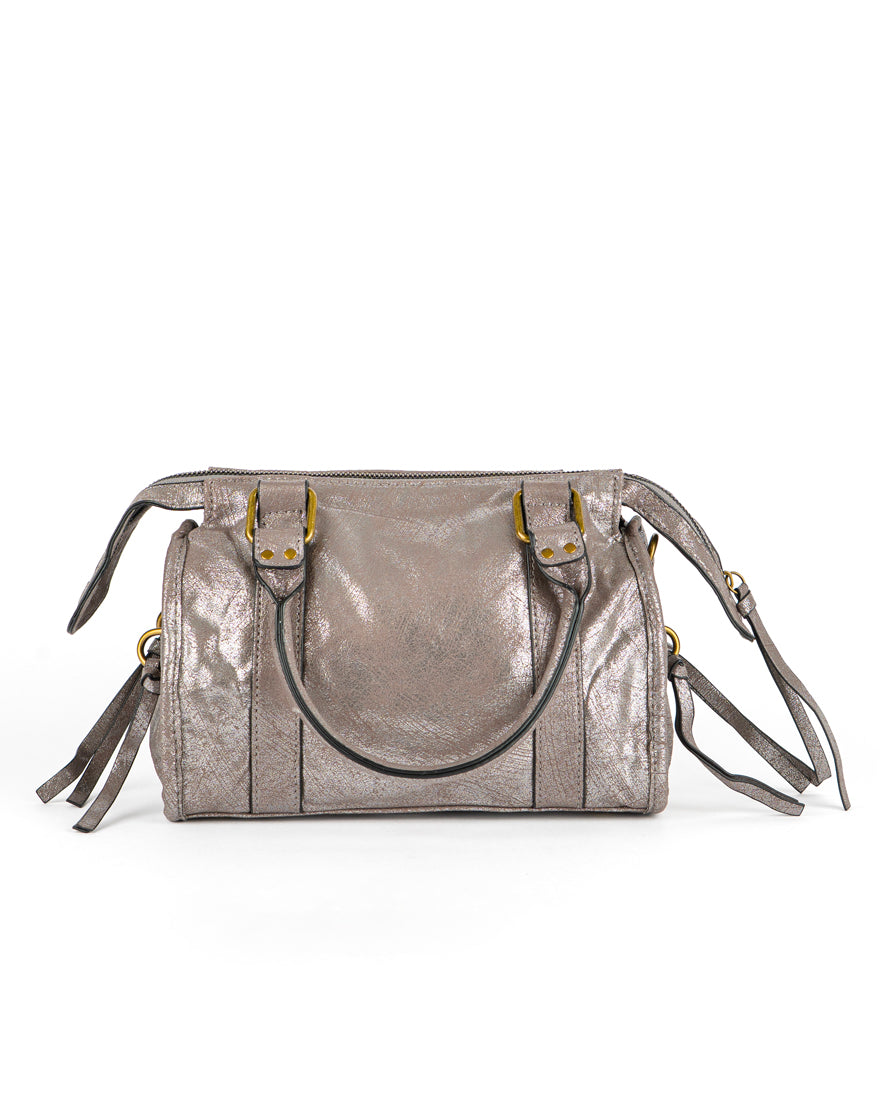 Mini bag con tracolla e accessori oro