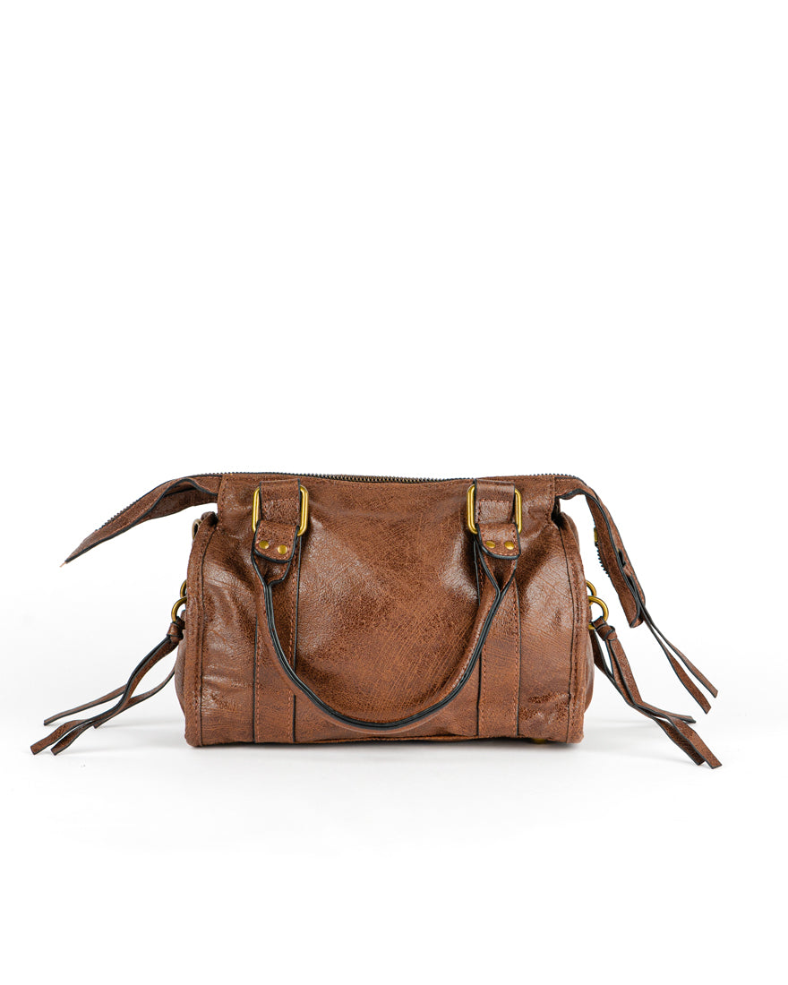 Mini bag con tracolla e accessori oro