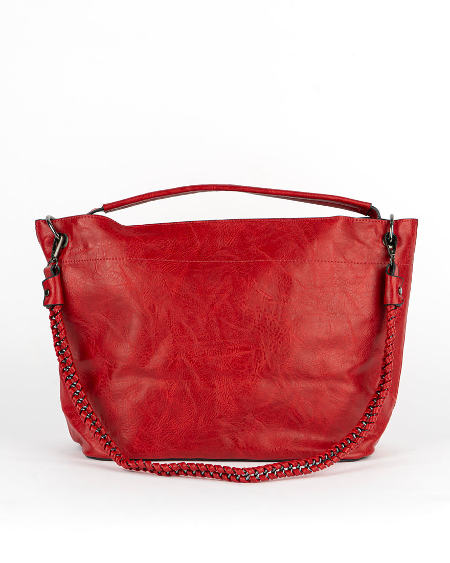 Maxi bag con intreccio + Pochette