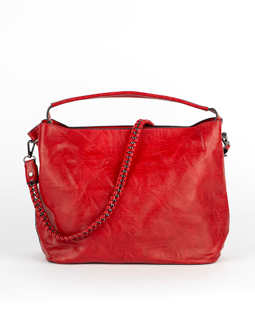 Maxi bag con intreccio + Pochette