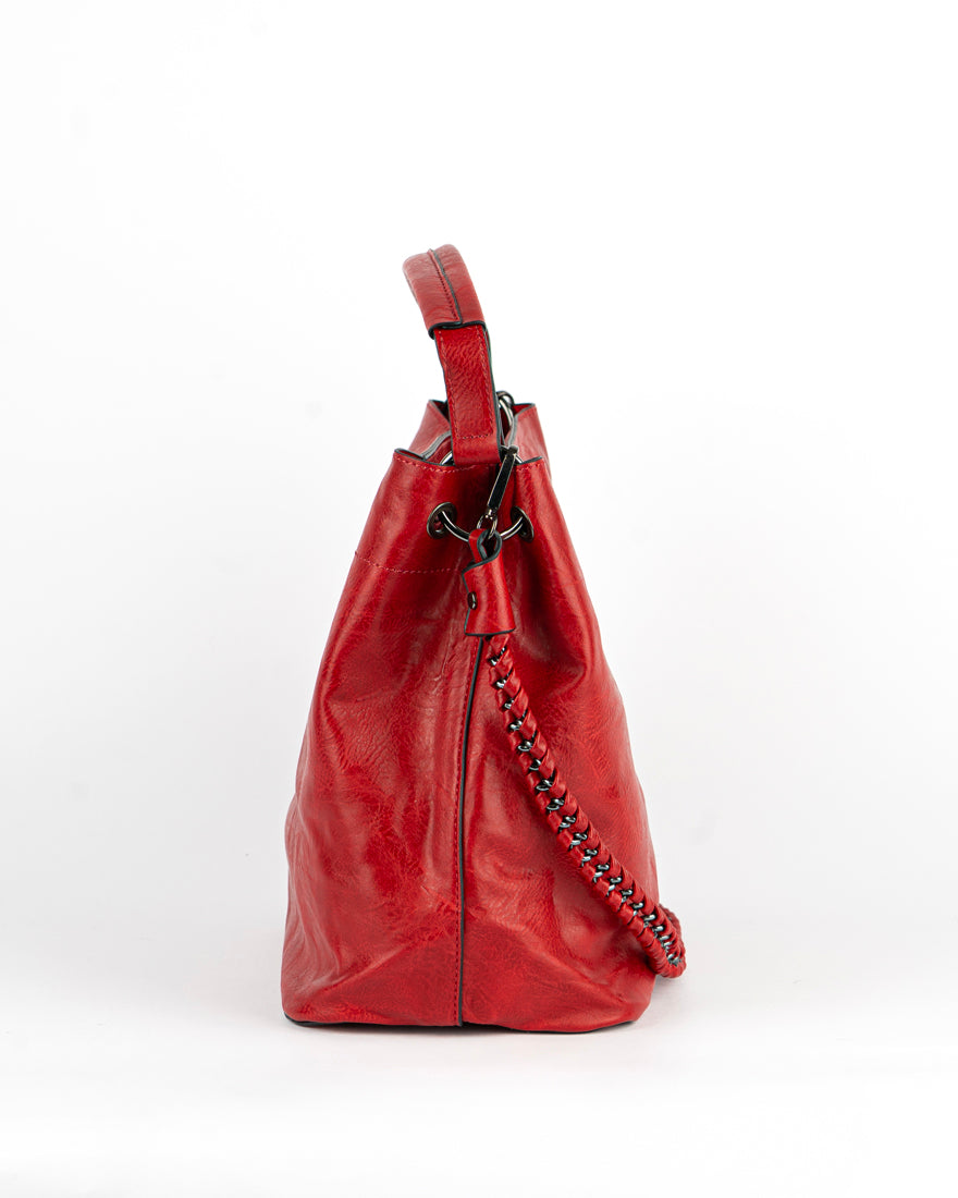 Maxi bag con intreccio + Pochette