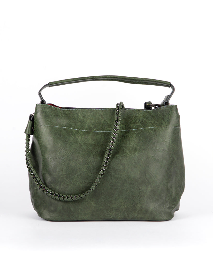 Maxi bag con intreccio + Pochette