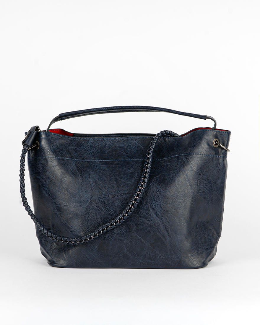 Maxi bag con intreccio + Pochette