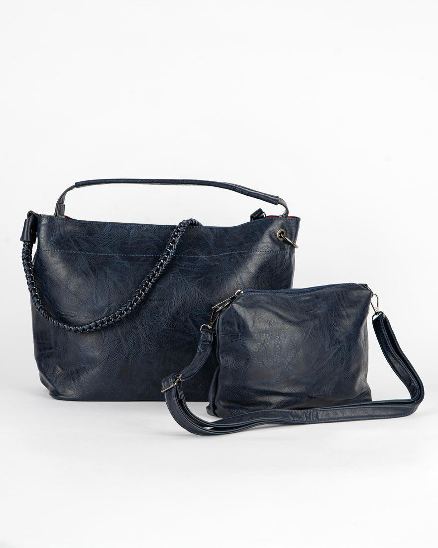 Maxi bag con intreccio + Pochette