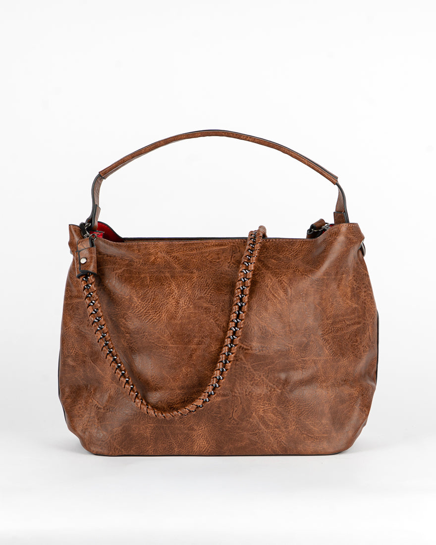 Maxi bag con intreccio + Pochette