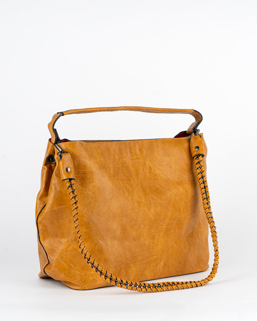 Maxi bag con intreccio + Pochette