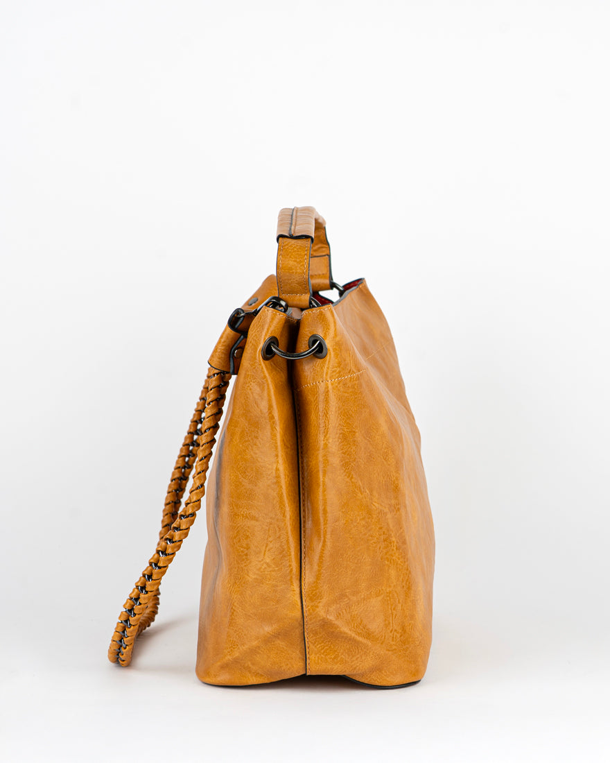 Maxi bag con intreccio + Pochette