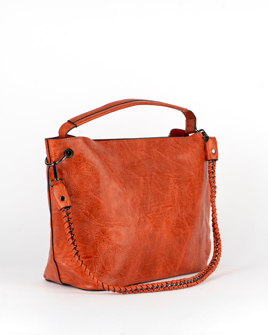 Maxi bag con intreccio + Pochette