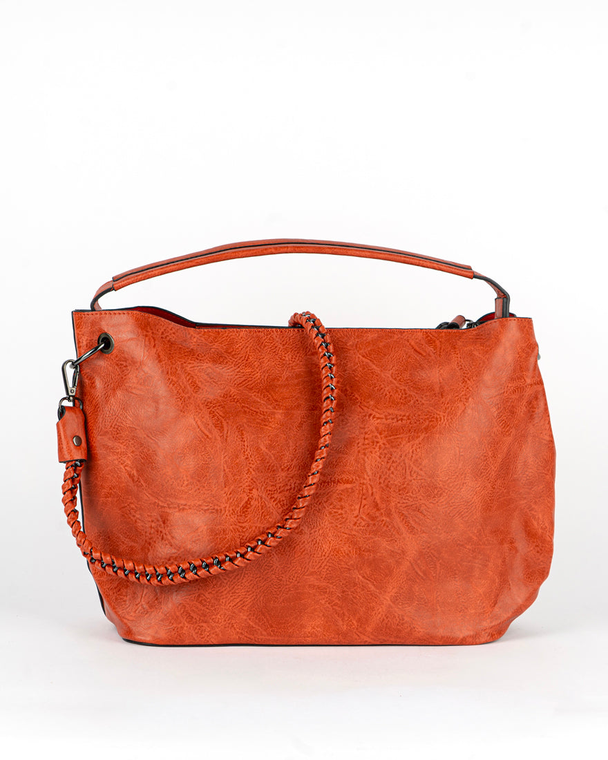 Maxi bag con intreccio + Pochette