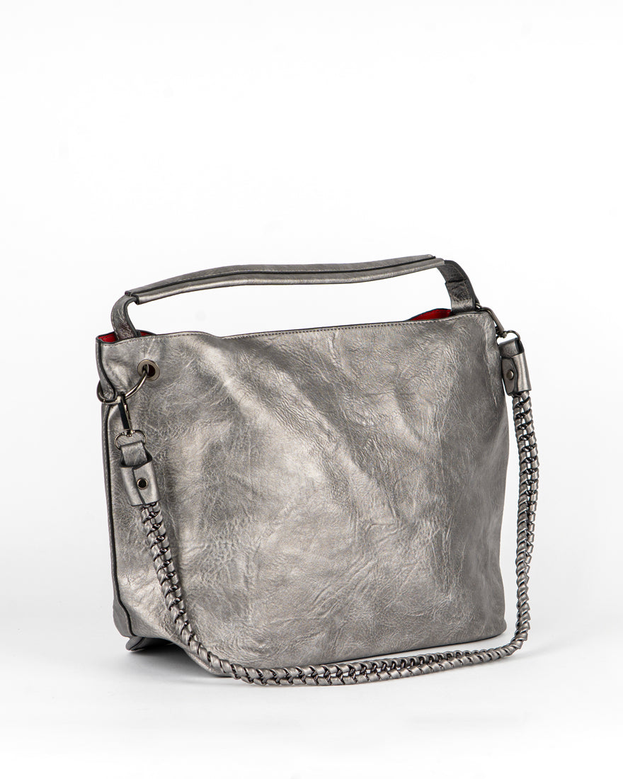 Maxi bag con intreccio + Pochette