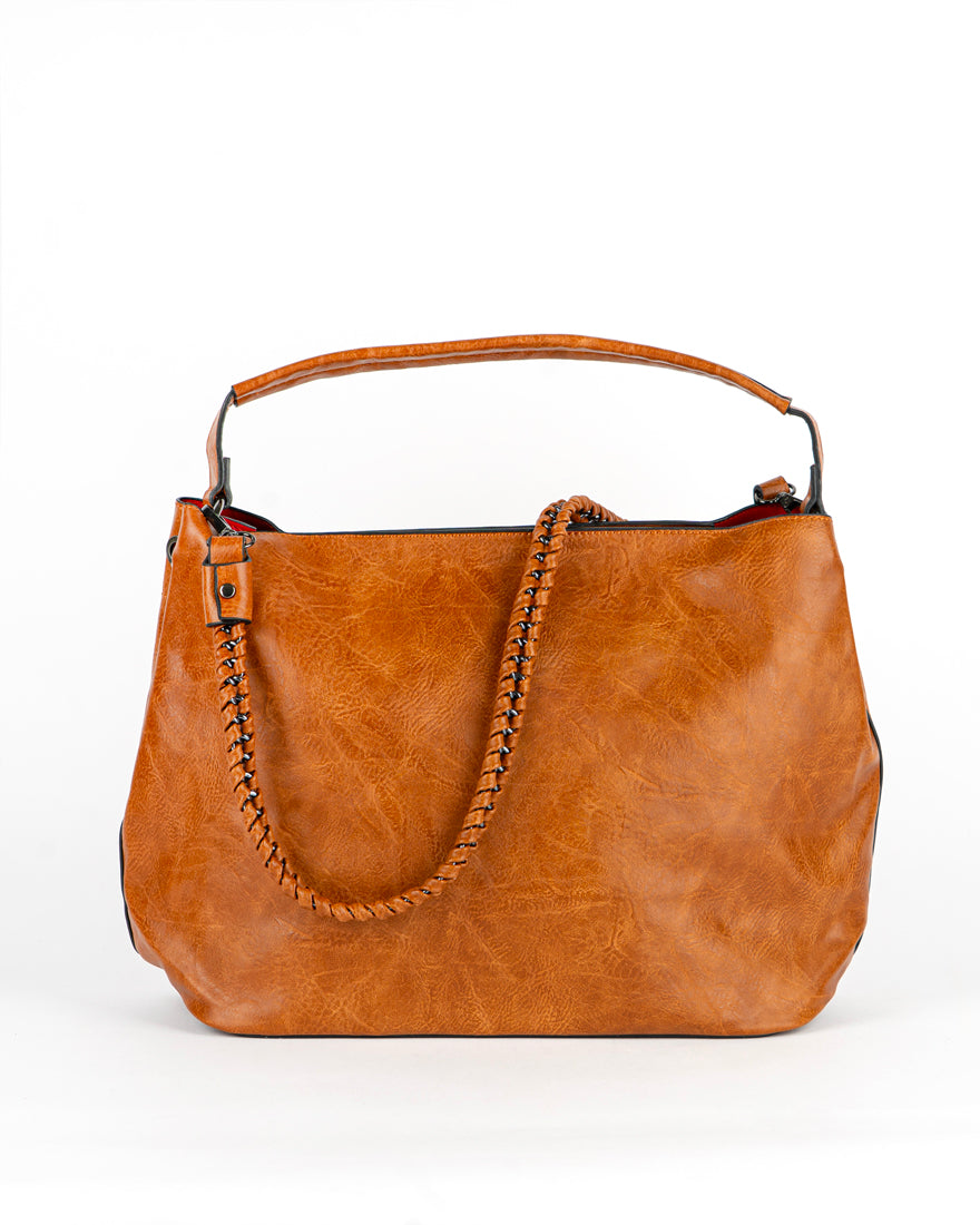 Maxi bag con intreccio + Pochette