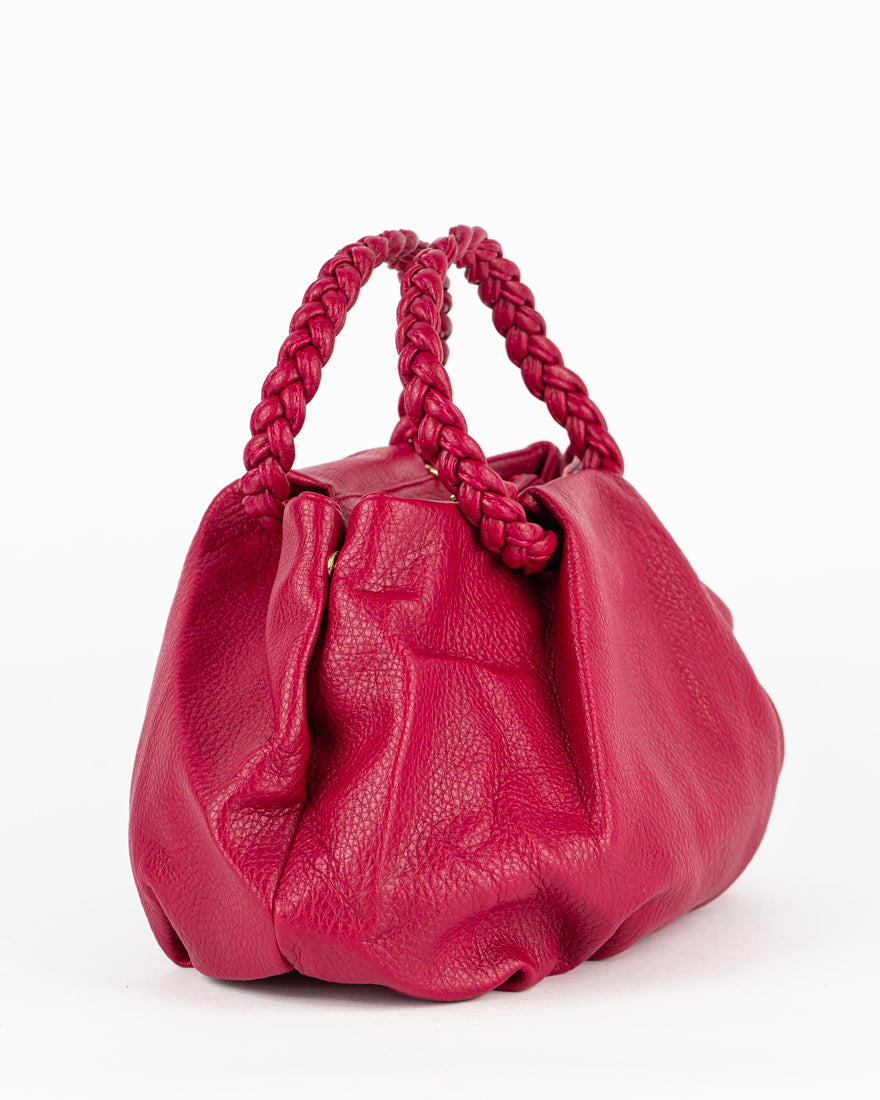 Borsa a mano con manico intrecciato