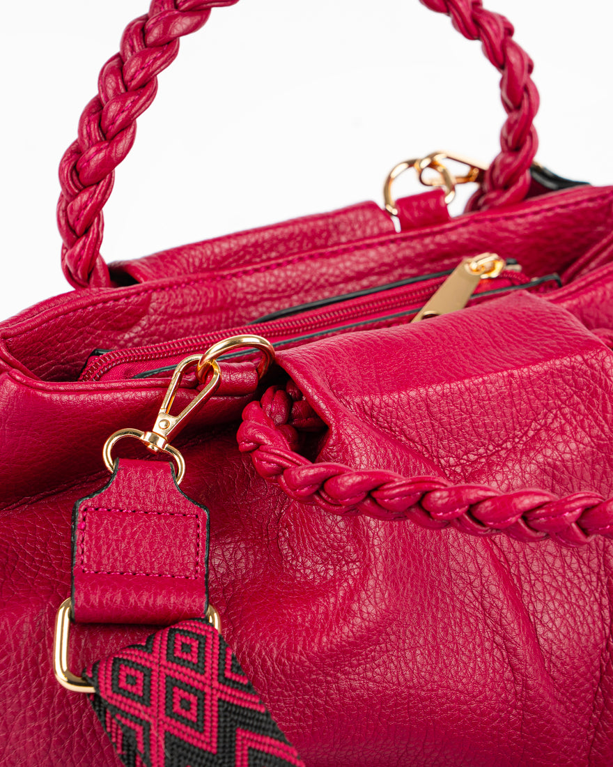 Borsa a mano con manico intrecciato