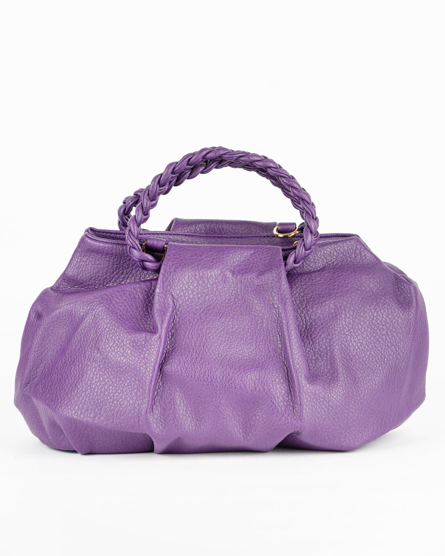 Borsa a mano con manico intrecciato